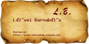 Lövei Barnabás névjegykártya